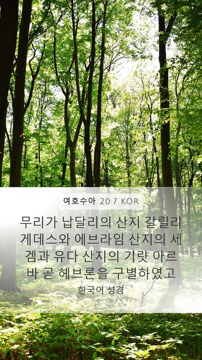 여호수아 20:7 KOR Bible Verse Image