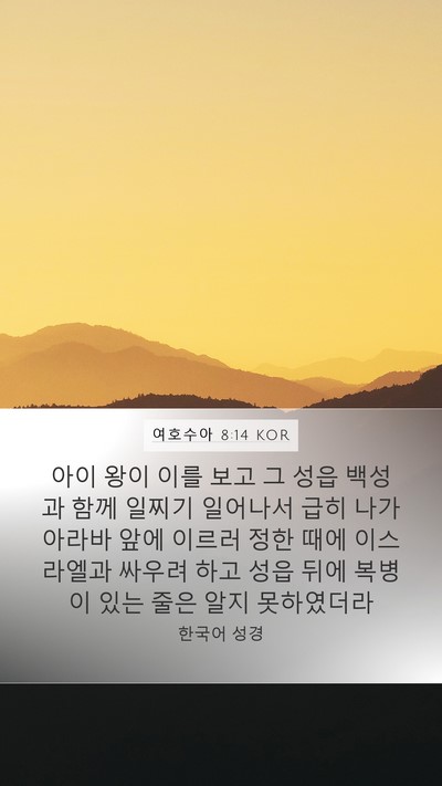여호수아 8:14 KOR Bible Verse Image