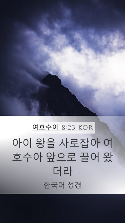 여호수아 8:23 KOR Mobile Phone Wallpaper - 아이 왕을 사로잡아 여호수아 앞으로 - Mobile Bible Verse Wallpaper