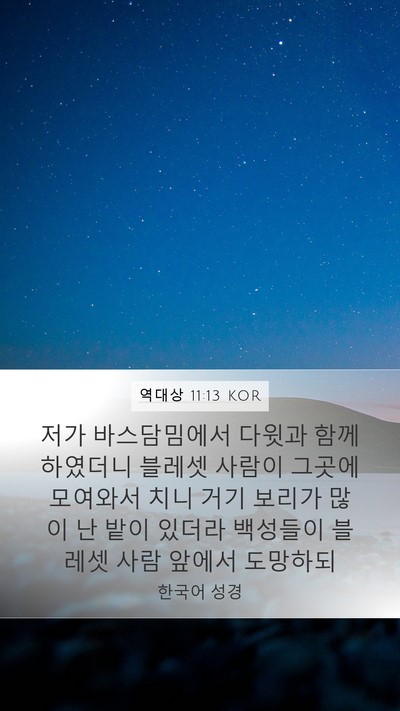 역대상 11:13 KOR Bible Verse Image