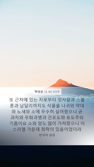 역대상 12:40 KOR Bible Verse Image