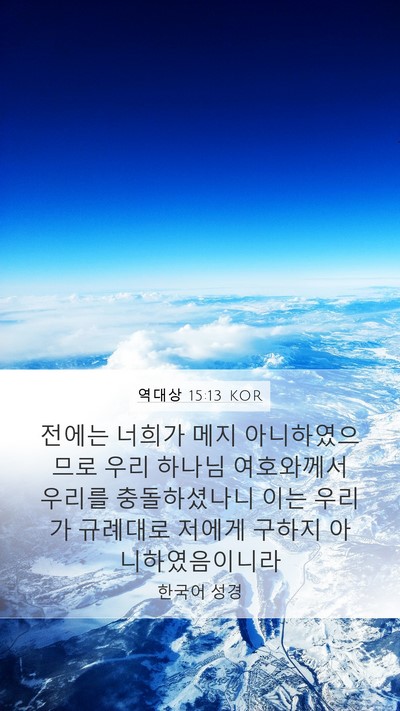 역대상 15:13 KOR Bible Verse Image