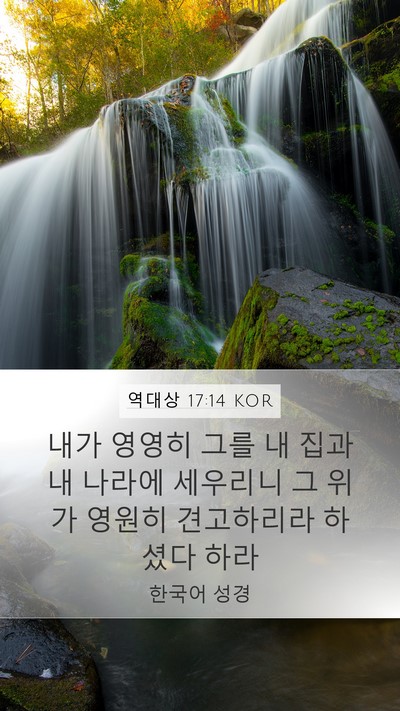 역대상 17:14 KOR Mobile Phone Wallpaper - 내가 영영히 그를 내 집과 내 나라에 - Mobile Bible Verse Wallpaper