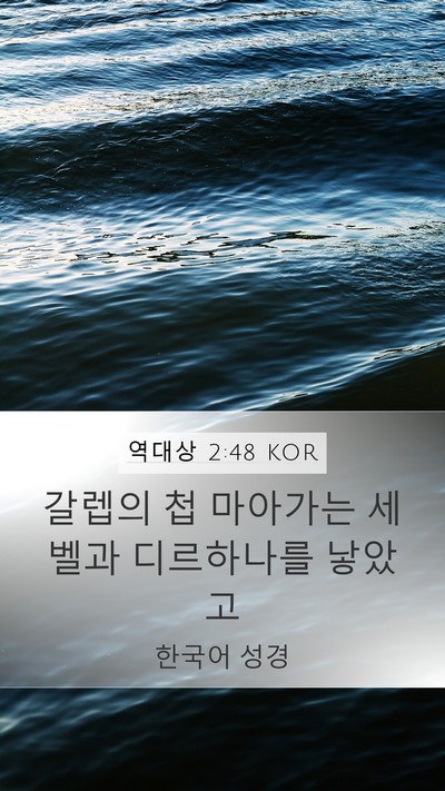 역대상 2:48 KOR Mobile Phone Wallpaper - 갈렙의 첩 마아가는 세벨과 - Mobile Bible Verse Wallpaper