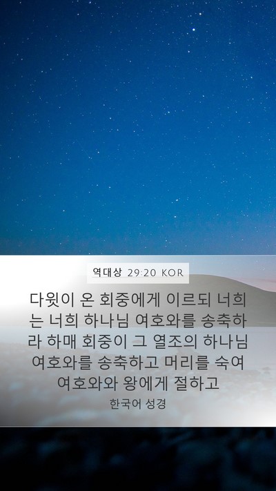 역대상 29:20 KOR Bible Verse Image
