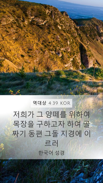 역대상 4:39 KOR Bible Verse Image