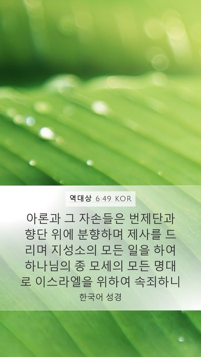 역대상 6:49 KOR Bible Verse Image