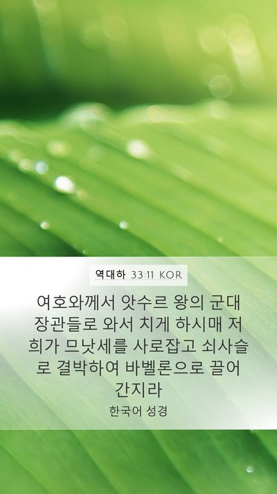 역대하 33:11 KOR Bible Verse Image
