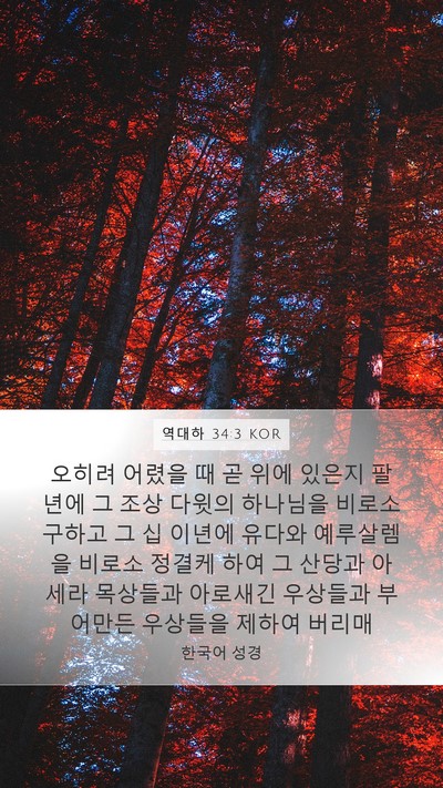 역대하 34:3 KOR Bible Verse Image
