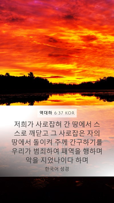 역대하 6:37 KOR Bible Verse Image