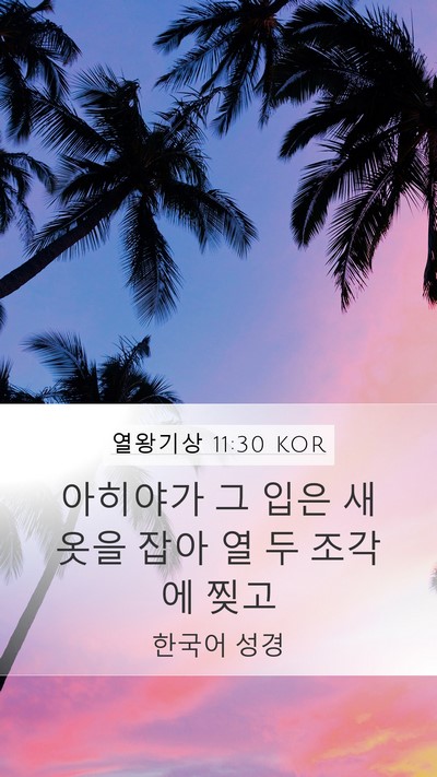 열왕기상 11:30 KOR Bible Verse Image