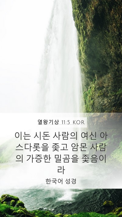 열왕기상 11:5 KOR Bible Verse Image