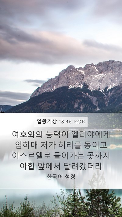 열왕기상 18:46 KOR Bible Verse Image