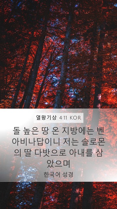 열왕기상 4:11 KOR Bible Verse Image