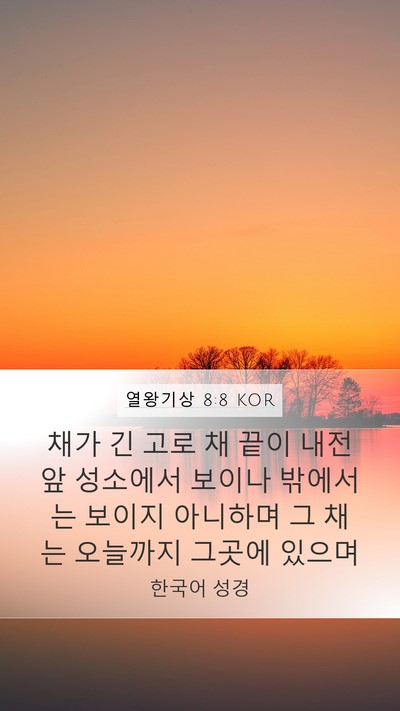 열왕기상 8:8 KOR Bible Verse Image