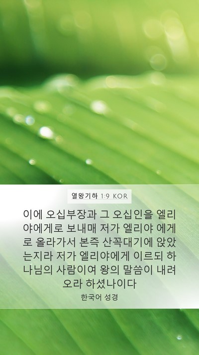 열왕기하 1:9 KOR Bible Verse Image
