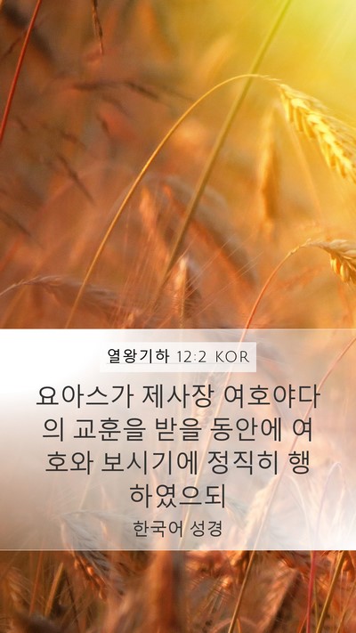 열왕기하 12:2 KOR Bible Verse Image