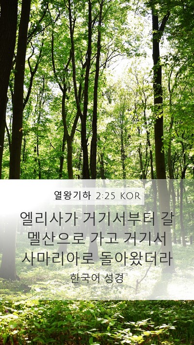 열왕기하 2:25 KOR Bible Verse Image