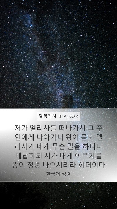 열왕기하 8:14 KOR Bible Verse Image