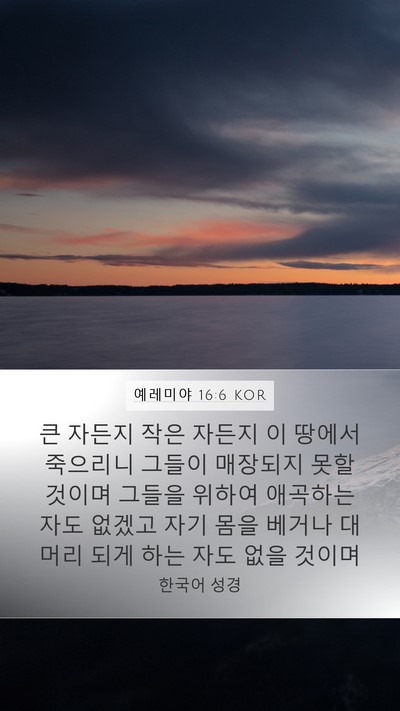 예레미야 16:6 KOR Bible Verse Image