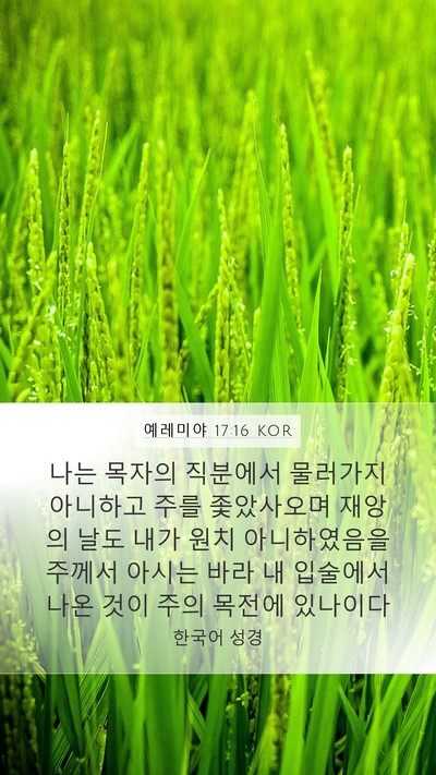 예레미야 17:16 KOR Bible Verse Image