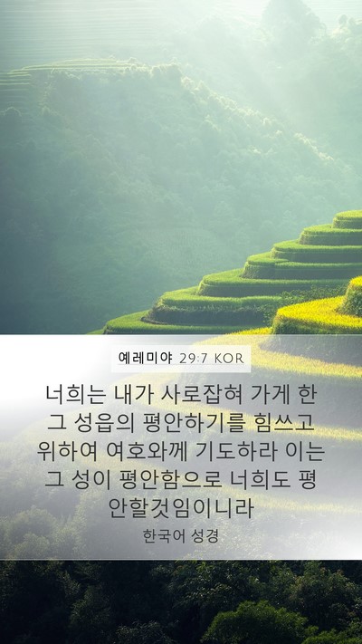 예레미야 29:7 KOR Bible Verse Image