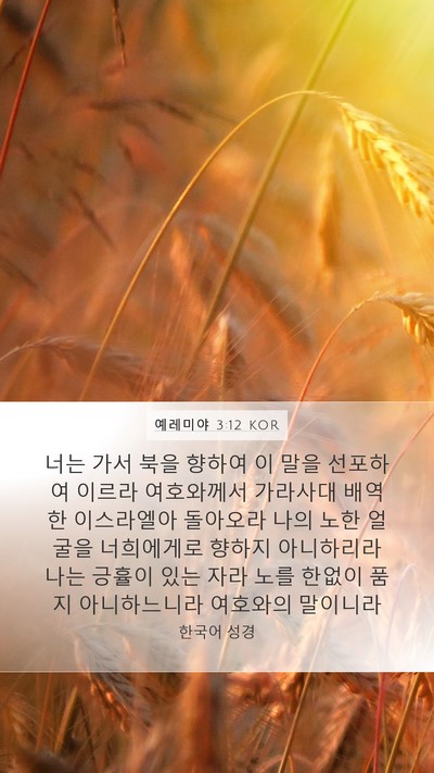 예레미야 3:12 KOR Bible Verse Image