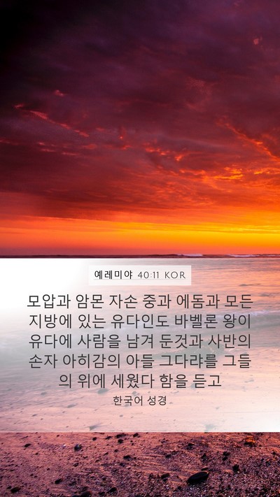 예레미야 40:11 KOR Bible Verse Image