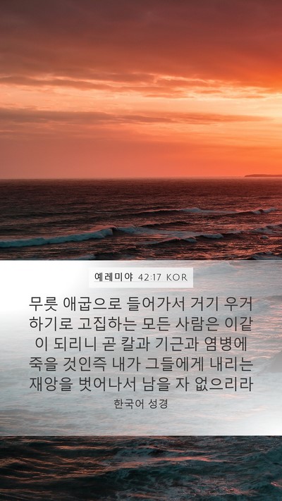 예레미야 42:17 KOR Bible Verse Image