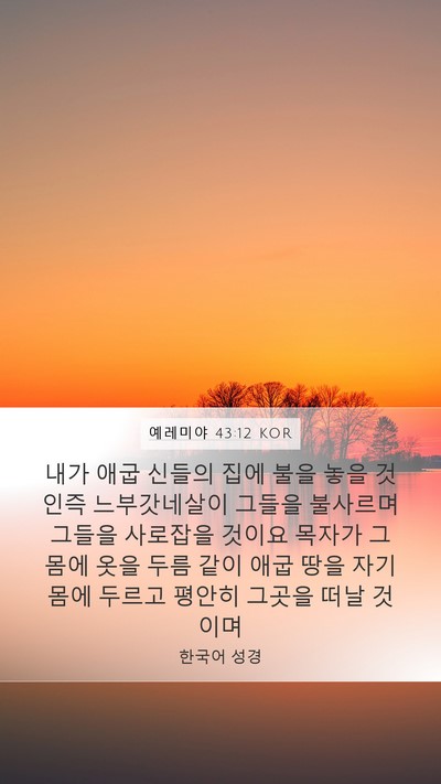예레미야 43:12 KOR Bible Verse Image