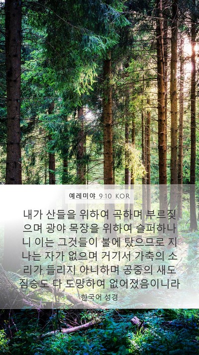 예레미야 9:10 KOR Bible Verse Image