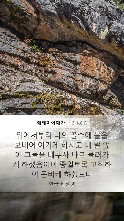 예레미야애가 1:13 KOR Bible Verse Image