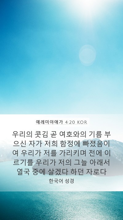 예레미야애가 4:20 KOR Bible Verse Image