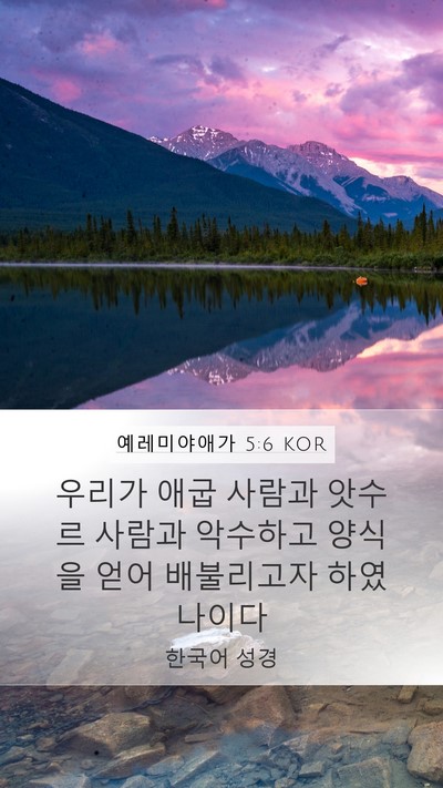 예레미야애가 5:6 KOR Bible Verse Image