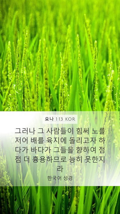 요나 1:13 KOR Mobile Phone Wallpaper - 그러나 그 사람들이 힘써 노를 저어 - Mobile Bible Verse Wallpaper