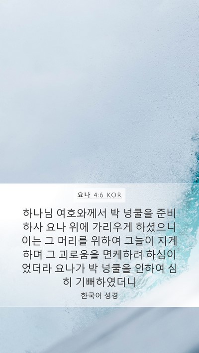 요나 4:6 KOR Bible Verse Image