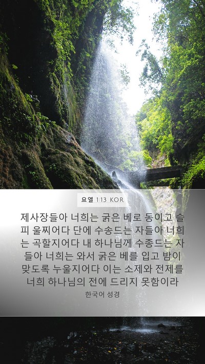요엘 1:13 KOR Bible Verse Image