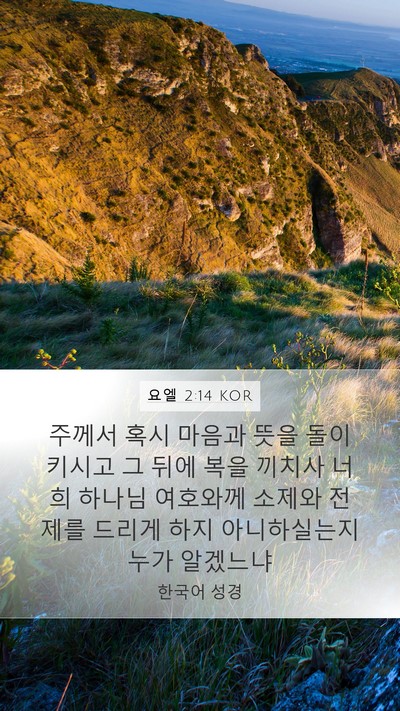 요엘 2:14 KOR Bible Verse Image