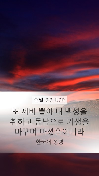 요엘 3:3 KOR Bible Verse Image
