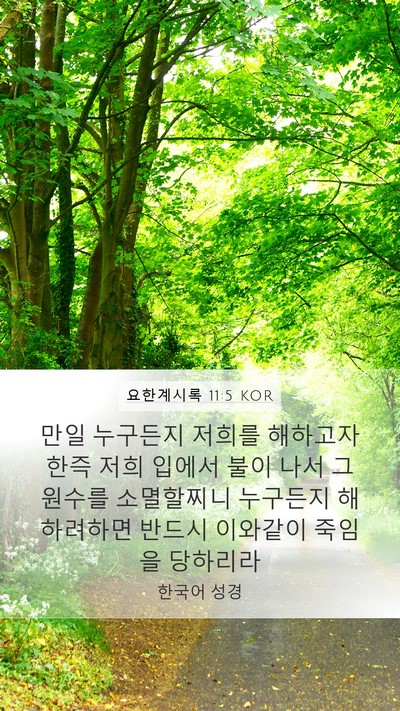 요한계시록 11:5 KOR Bible Verse Image