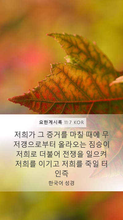 요한계시록 11:7 KOR Bible Verse Image
