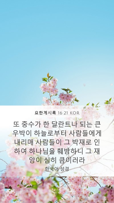 요한계시록 16:21 KOR Bible Verse Image