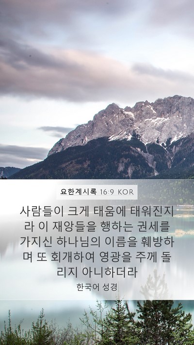 요한계시록 16:9 KOR Bible Verse Image