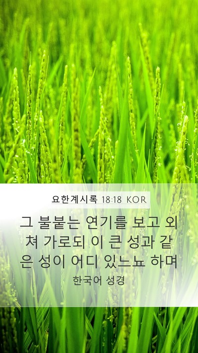 요한계시록 18:18 KOR Bible Verse Image