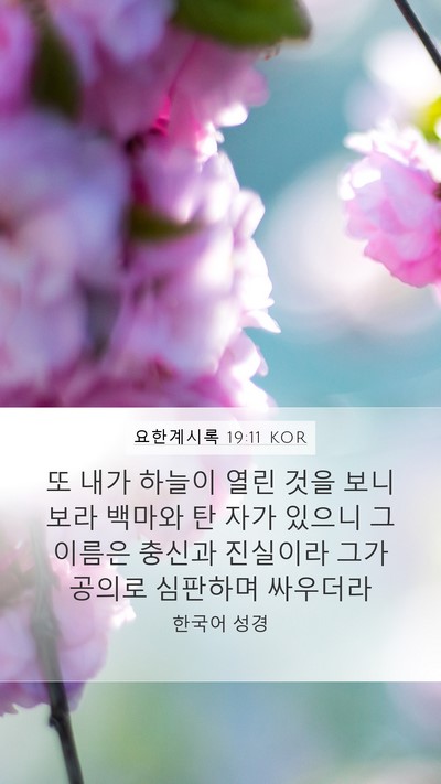요한계시록 19:11 KOR Bible Verse Image