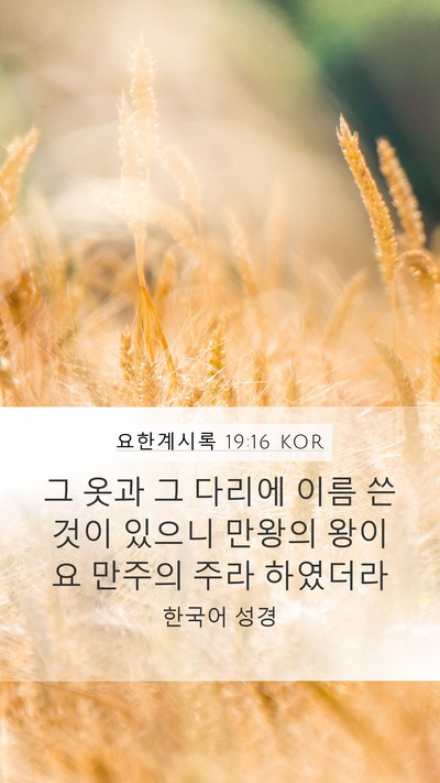 요한계시록 19:16 KOR Bible Verse Image