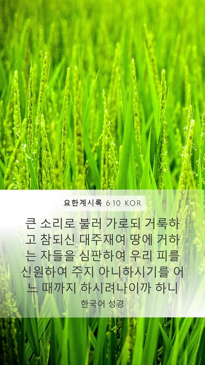 요한계시록 6:10 KOR Bible Verse Image
