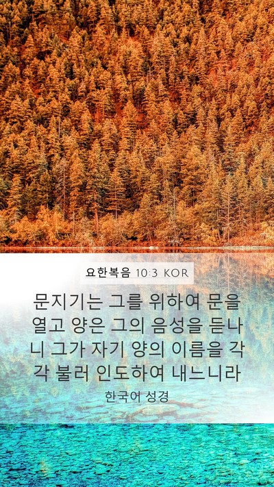 요한복음 10:3 KOR Bible Verse Image
