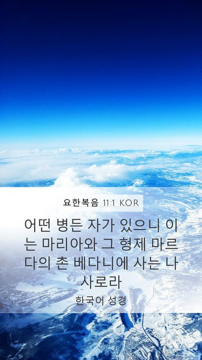 요한복음 11:1 KOR Bible Verse Image