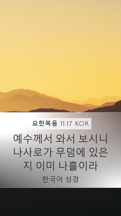 요한복음 11:17 KOR Bible Verse Image
